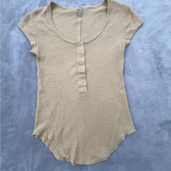 Free People Intimately One Of The Girls Baby Tee Ginger Sugar XS - Picture 5 of 10
